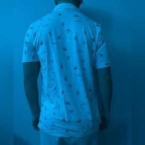 Travis Mathew Polo Shirt Mens Large Gray Short Sleeve Performance Golf Stretch